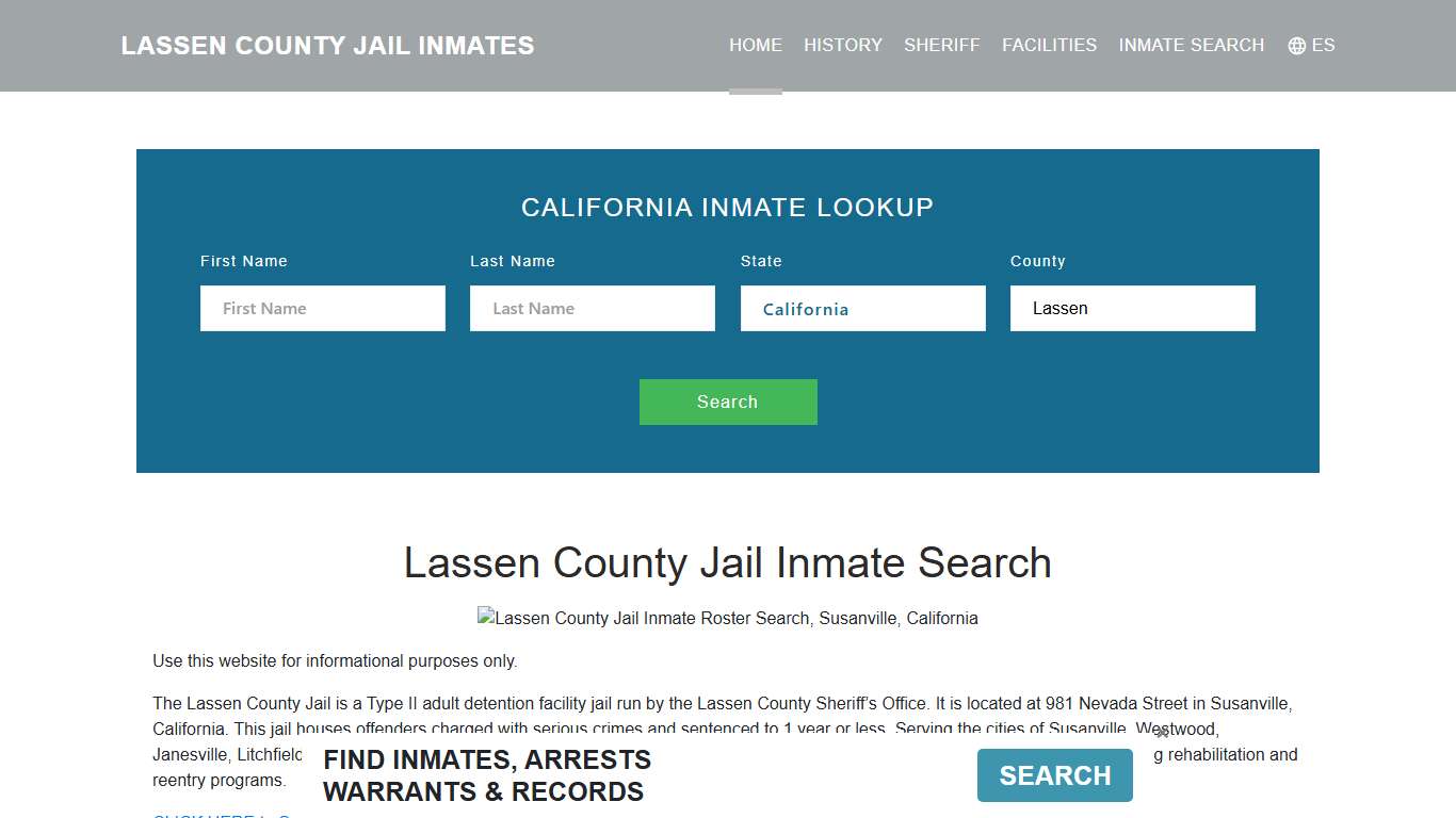 Lassen County Jail Inmate Roster Lookup, Susanville, CA